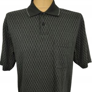 Van Heusen Black Diamond Pattern Polo Shirt